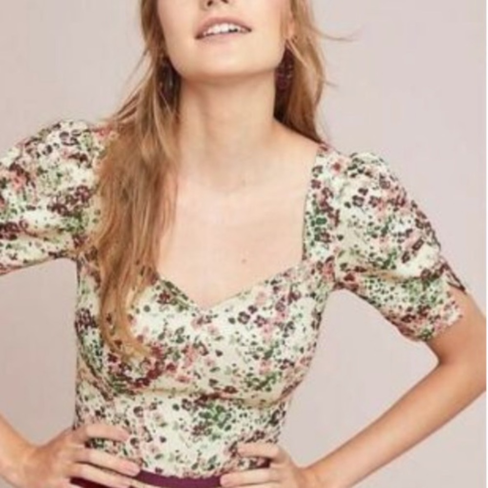 Anthropologie Floral Blouse - Pink and Green - Picture 12 of 12